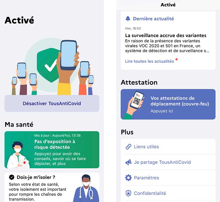 Le systme de dtection de contact TousAntiCovid vient dtre amlior