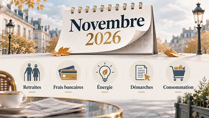 Retraites, découverts bancaires, gaz et électricité ce qui change en novembre 2026