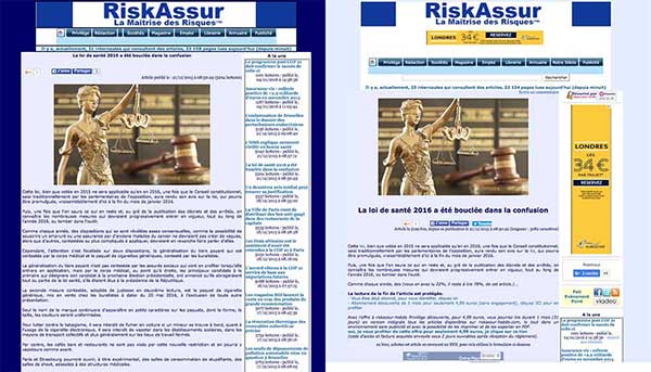 Pour une information professionnelle complète : RiskAssur-hebdo Privilège